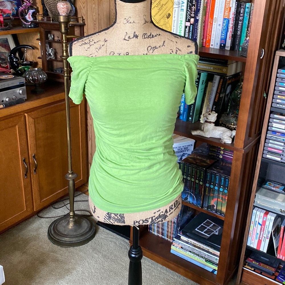 Y2K I Heart Next Era Off-the-shoulder Ruched Shirt